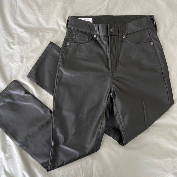 GAP Pants - GAP Dark Olive Leather Pants
